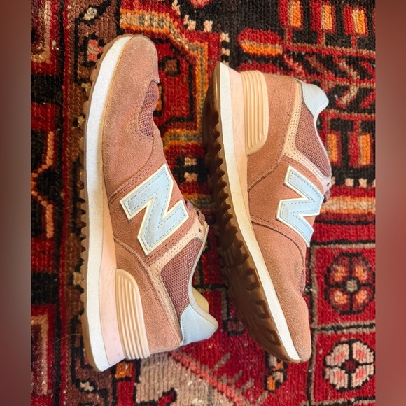 New Balance Shoes - New Balance 574 Mauve suede and Sky blue sneakers